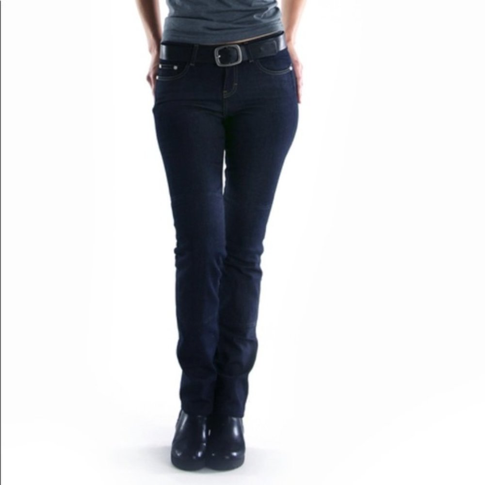 Draggin jeans dark blue straight leg Women's Kevlar motorcycle riding jeans